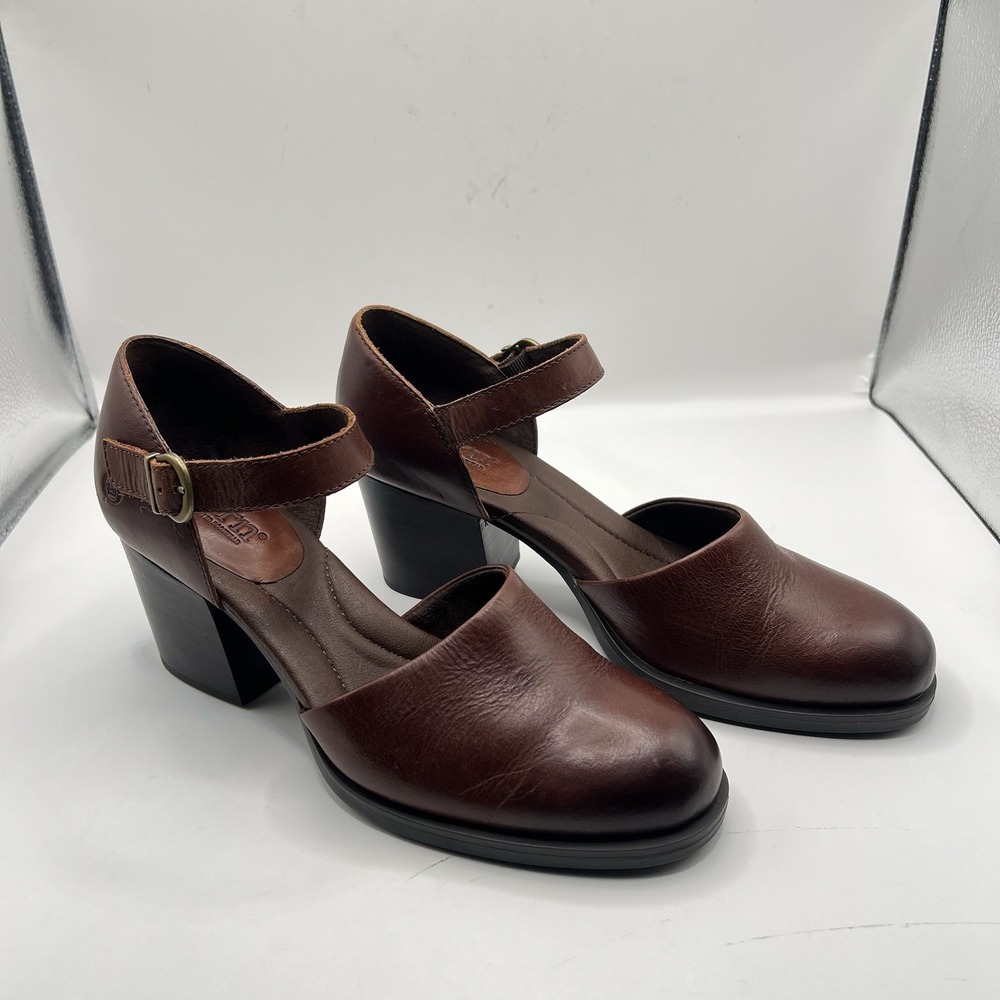 Born Haida Mary Jane Block Heel Shoe 8.5M Brown Toffee Dark Academia Cottage